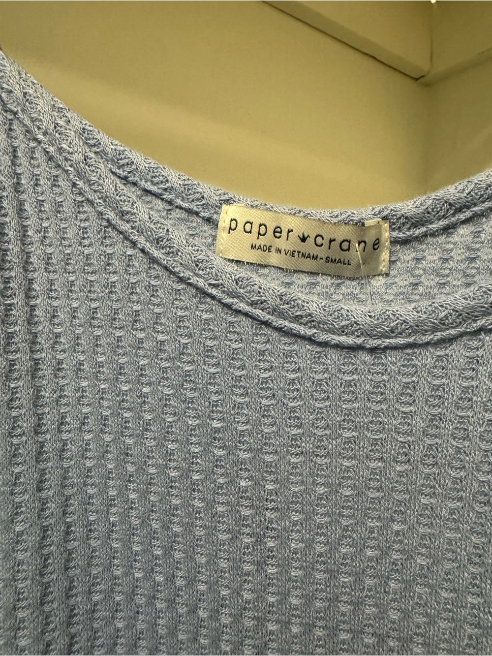 Paper Crane Light Blue Waffle Knit Peplum Camisole - Picture 2 of 3